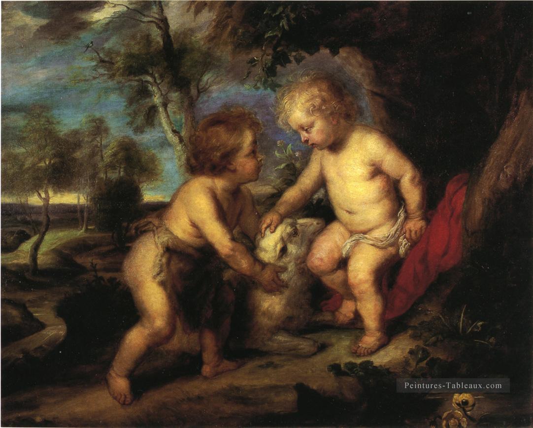 L’Enfant Jésus et l’Enfant Saint Jean d’après Rubens Impressionniste Théodore Clement Steele Peintures à l'huile